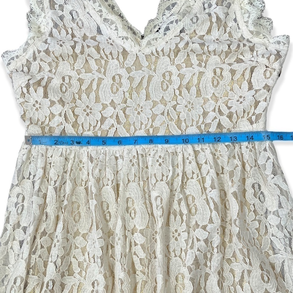 NWT Greylin Anthropologie Melusine Cream Lace and Gold 2 in 1 Dress sz L - Picture 8 of 12
